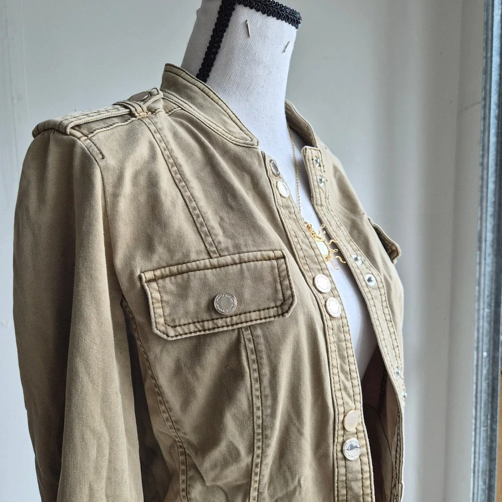 White House Black Market Military Jacket Women 2 Bratzcore Y2K Streetwear Peplum
